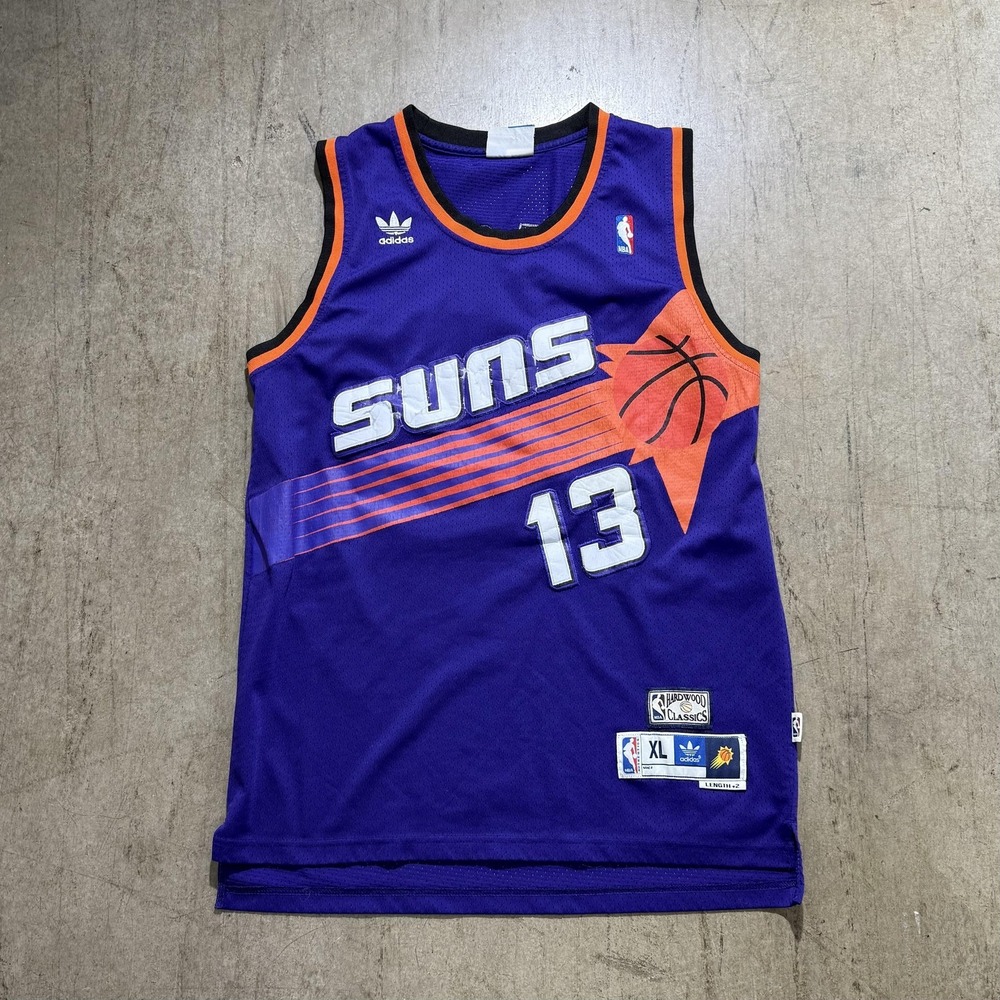 Phoenix Suns Basketball Jersey Mens XL Purple NBA Adidas Steve Nash 13 HWC Retro